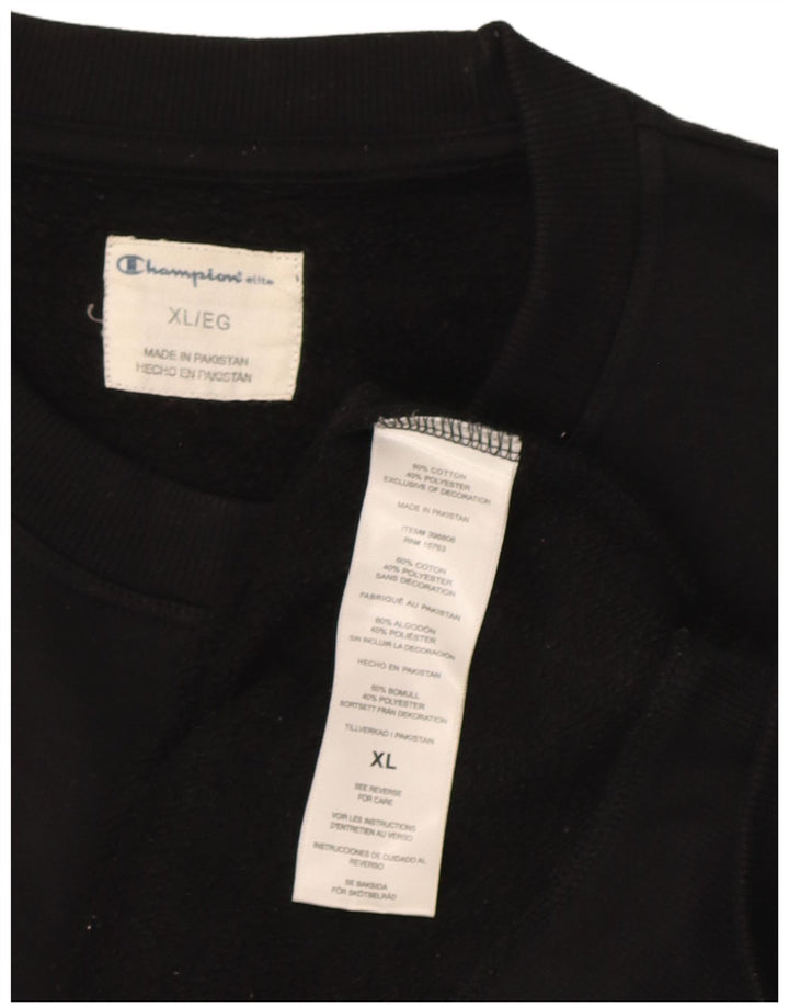 Champion Herre Sweatshirt Jumper XL Sort Bomuld