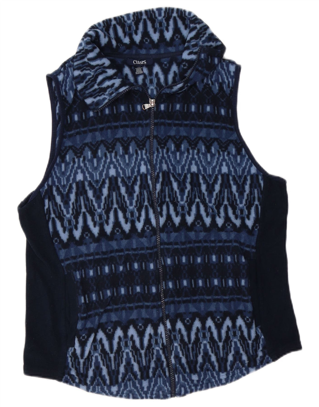 Chaps Dame Fleece Gilet UK 16 Large Navy Blue Geometrisk Polyester