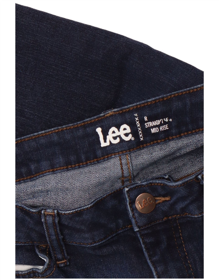 LEE Dame Crop Mid Rise Straight Jeans W32 L25 Navy Blue