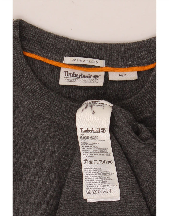 Timberland Herre sweater med rund hals, mellemgrå uld