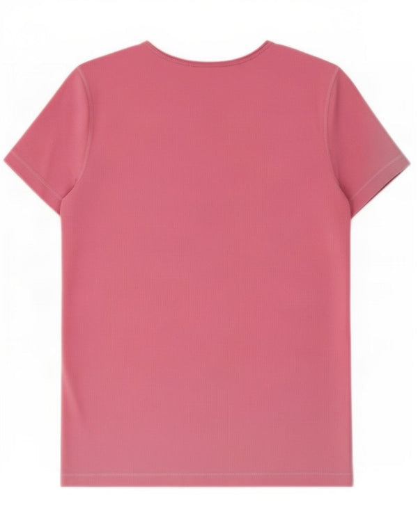 Nike Dame Dri Fit T-Shirt Top UK 10 Small Pink Polyester