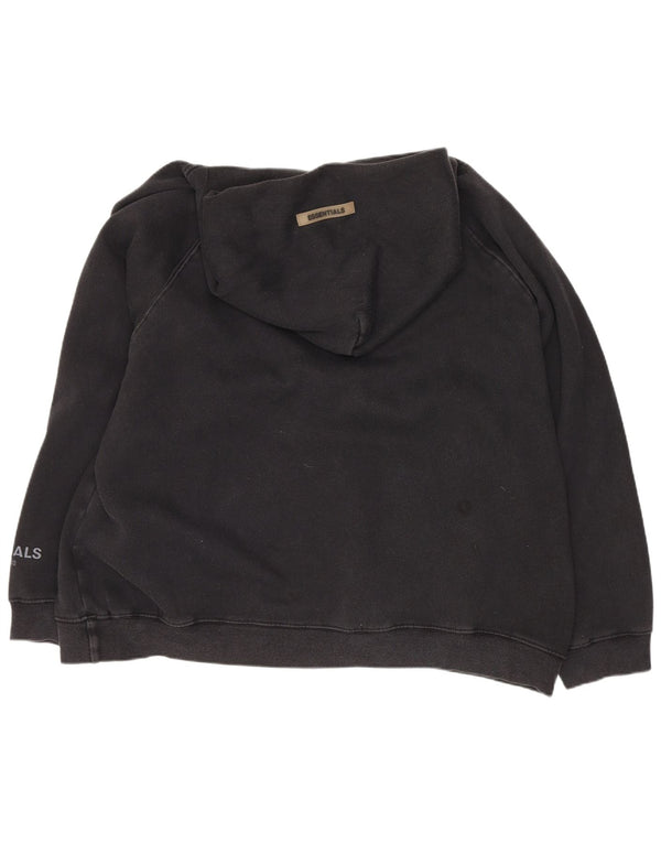 Vintage Herre grafisk Loose Fit hættetrøje Jumper Stor sort bomuld