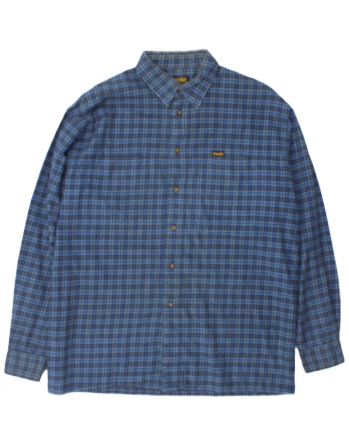 Wrangler Flanelskjorte til mænd mellemblå ternet bomuld