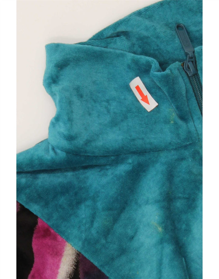 Schneider Velour træningsdragt topjakke IT 44 Medium Blue Geometric