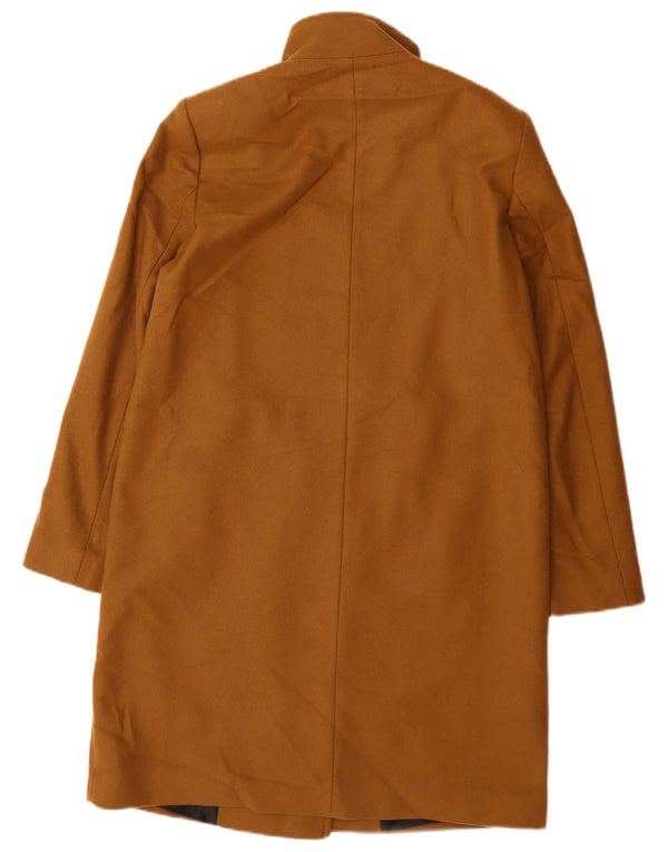 Zara Dame Dobbeltradet Frakke UK 10 Small Beige Uld
