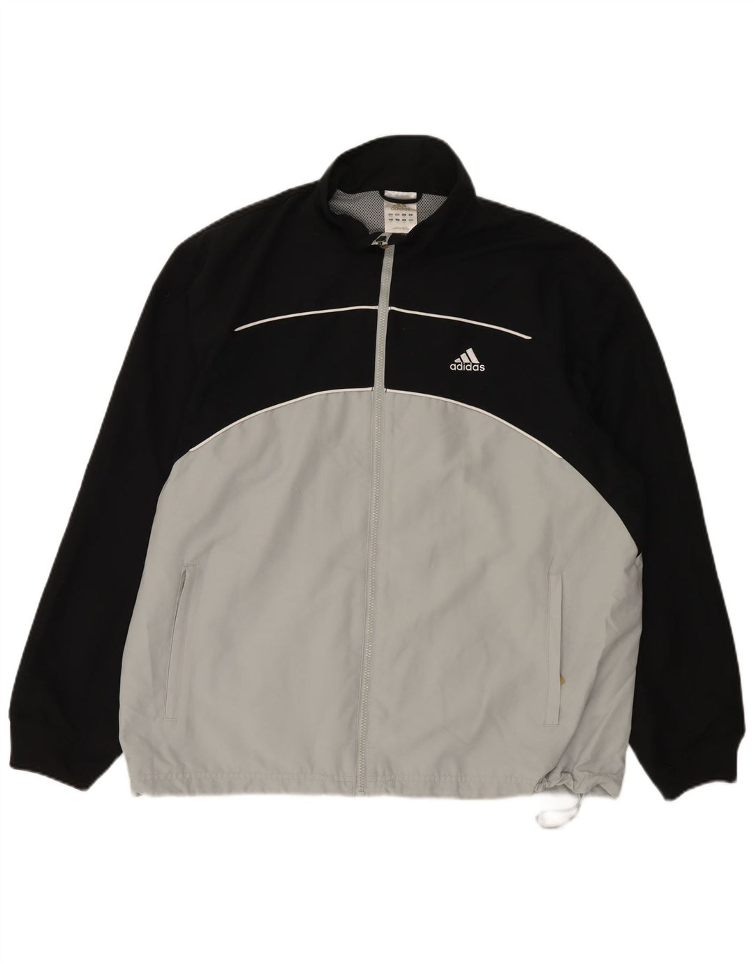 Adidas Regnjakke til mænd UK 44/46 Large White Colourblock Polyester