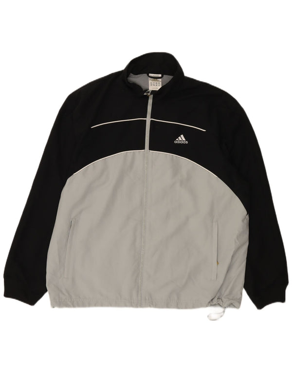 Adidas Regnjakke til mænd UK 44/46 Large White Colourblock Polyester