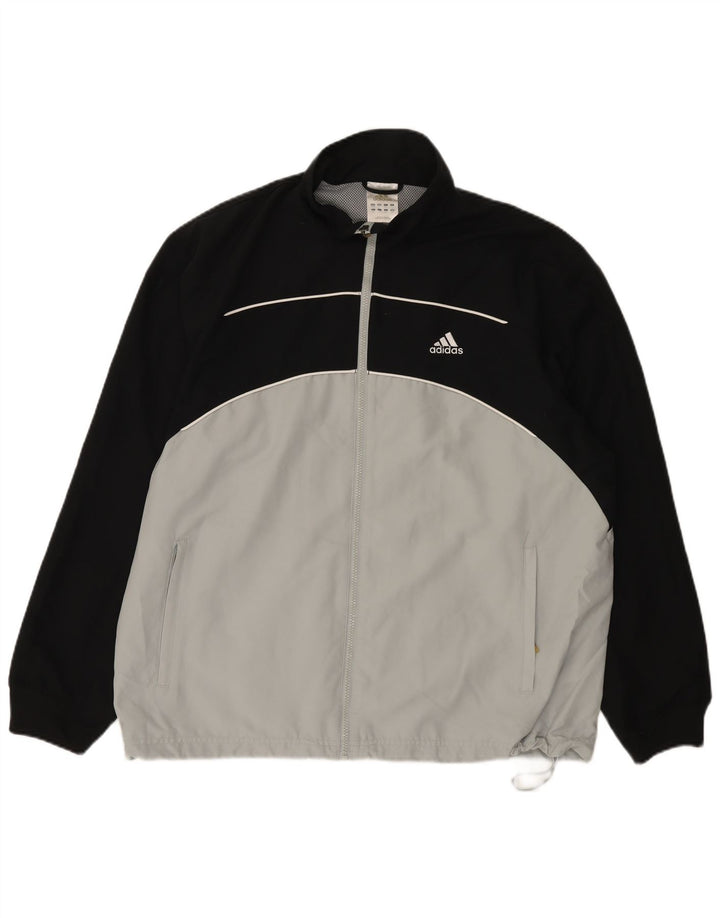 Adidas Regnjakke til mænd UK 44/46 Large White Colourblock Polyester
