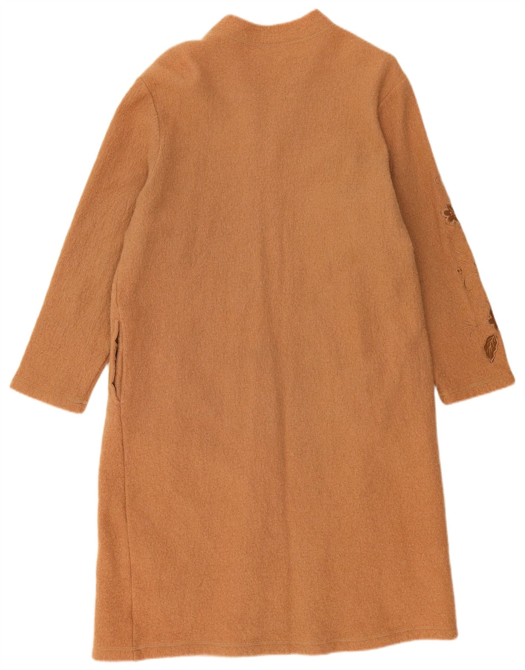 Vintage overfrakke til kvinder UK 22 3XL Beige blomsteruld