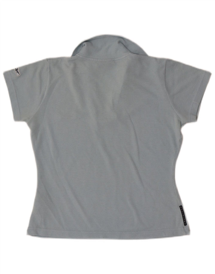 Reebok Dame Polo Shirt UK 10 Small Blue Polyester