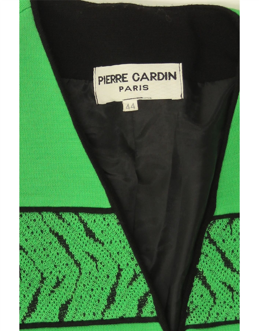 Pierre Cardin Dame 3-knaps blazerjakke EU 44 XL Grøn geometrisk uld
