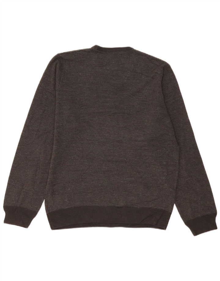 Marks & Spencer Herre V-hals sweater mellem grå stribet akryl