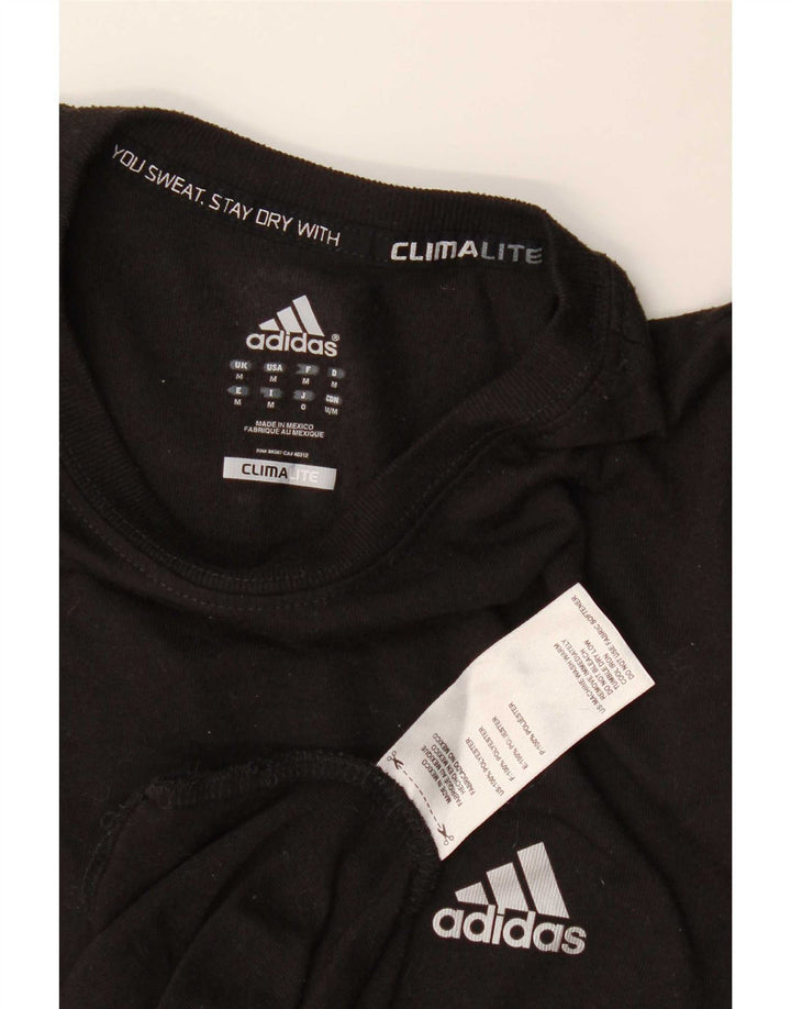 Adidas Herre Climalite T-Shirt Top Medium Sort Polyester