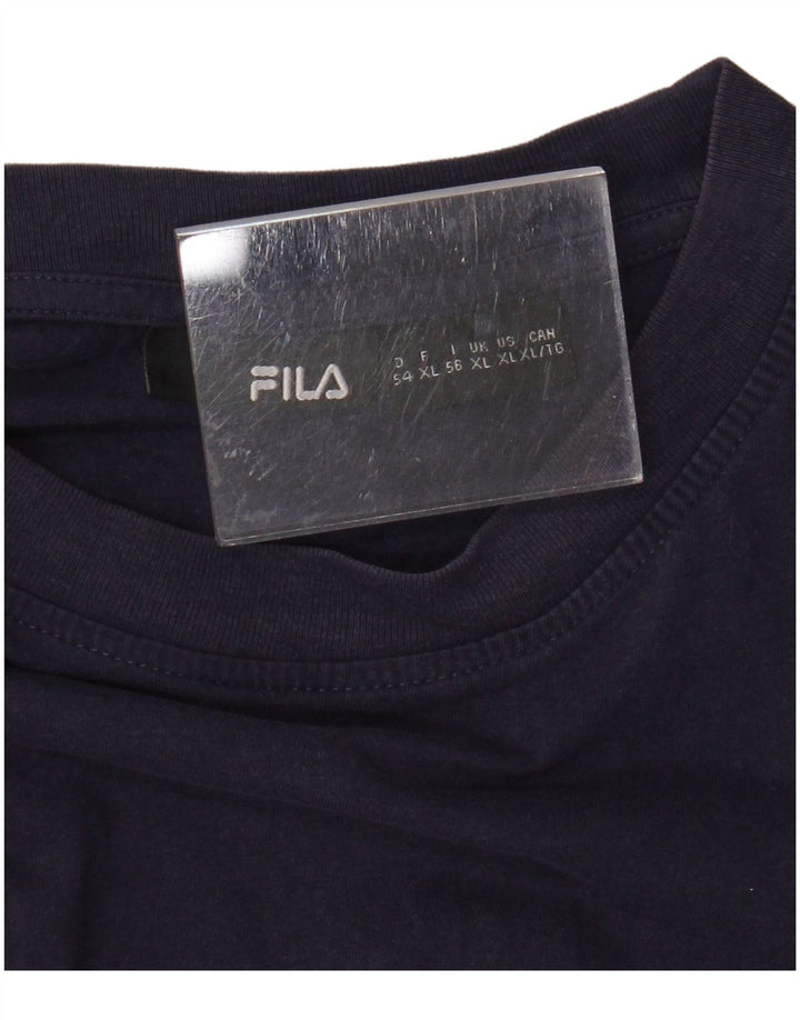 FILA Herre grafisk T-shirt top XL marineblå