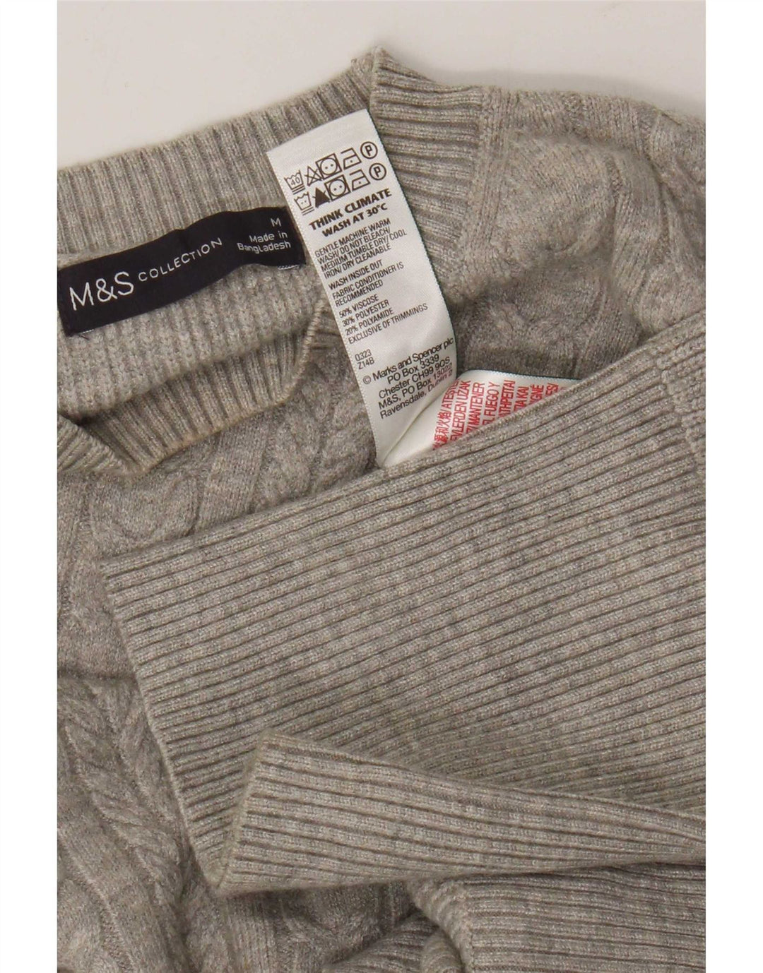 Marks & Spencer dame sweater med rund hals i overstørrelse UK 14 mellemgrå