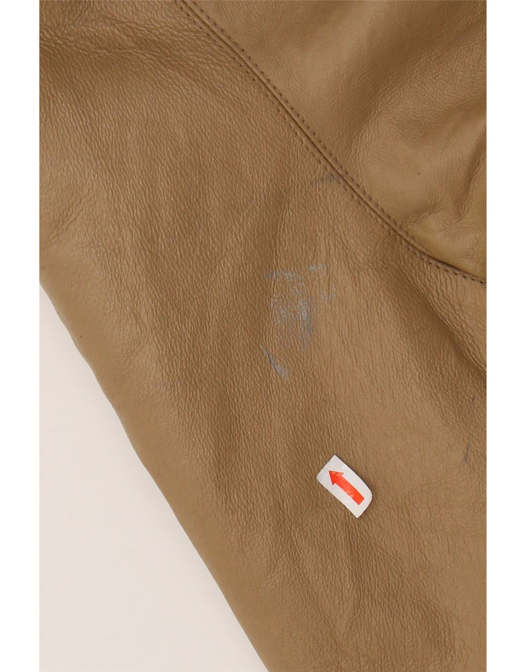 VINTAGE Oversized læderfrakke med hætte til kvinder IT 46 Stort brunt læder