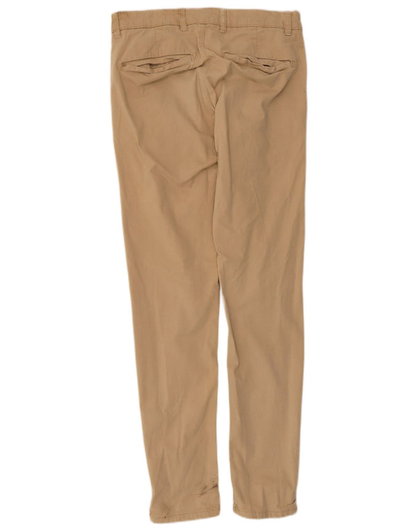 Zara Herre Slim Chino Bukser EU 38 Small W30 L29 Beige Bomuld