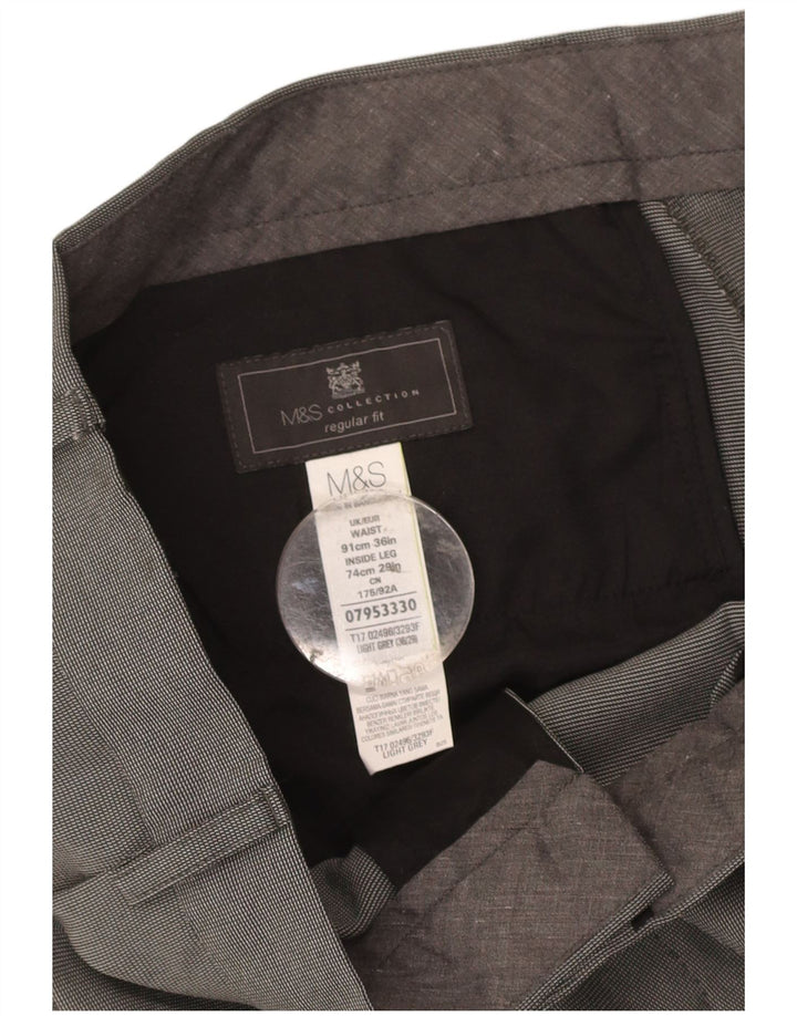 MARKS & SPENCER Womens Pegged Suit Trousers W36 L29 Grey Polyester
