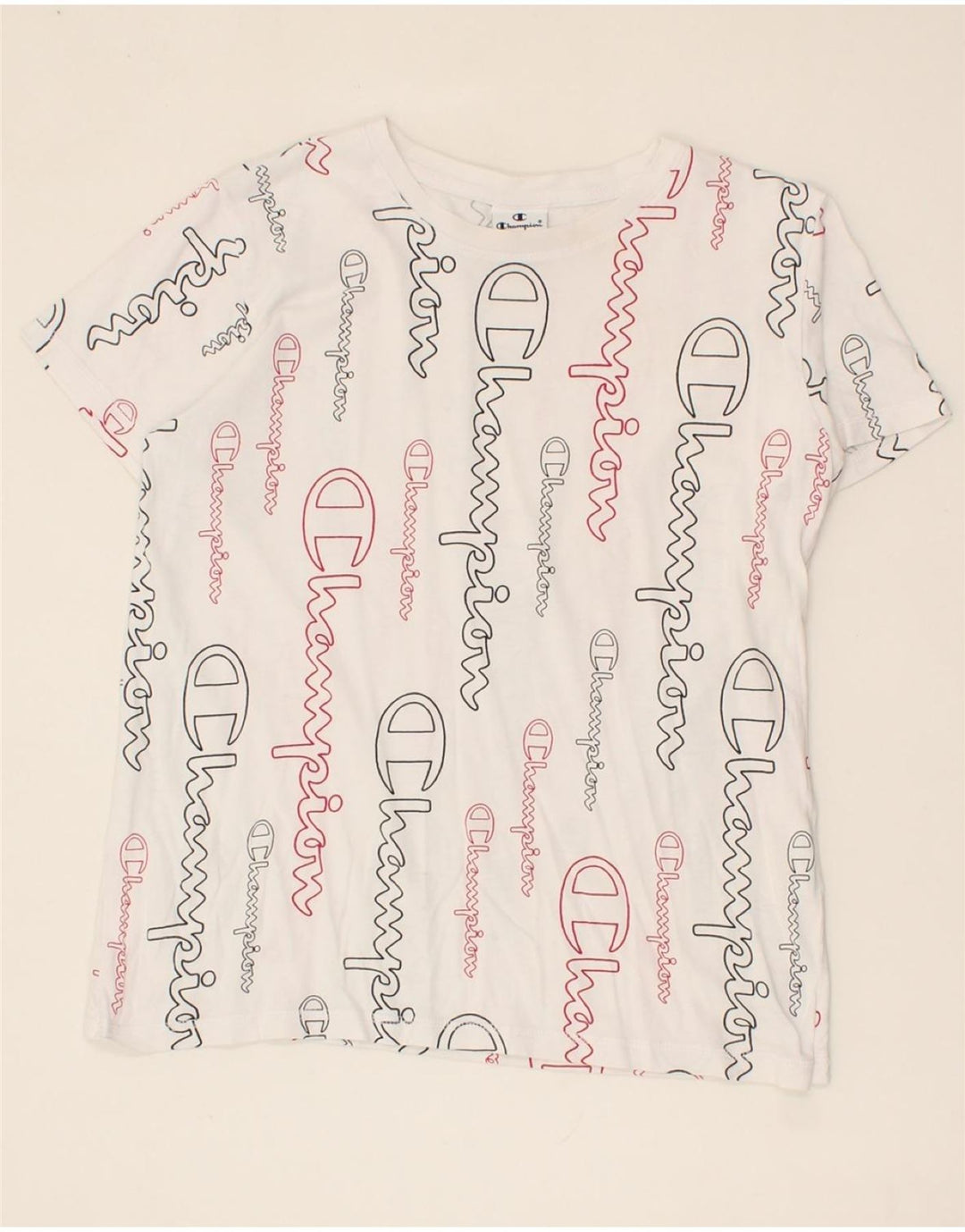 CHAMPION Womens Graphic T-Shirt Top UK 12 Medium White Cotton Vintage Champion and Second-Hand Champion from Messina Hembry 