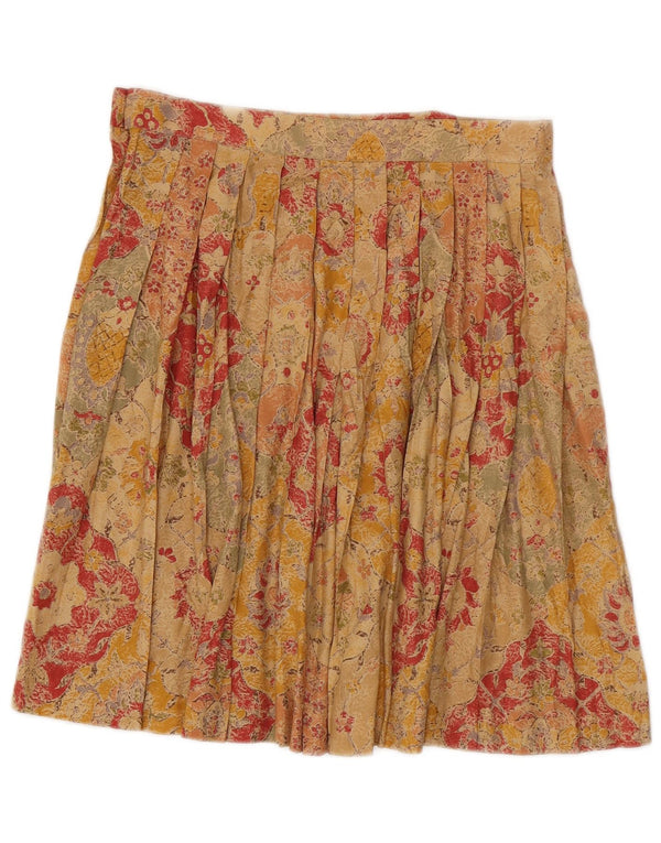 Peter Hadley Kvinder højtalje plisseret nederdel IT 46 Large W30 Beige Floral