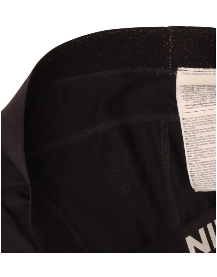 NIKE Dame Dri Fit Grafiske Capri Leggings UK 12 Medium Sort Polyester