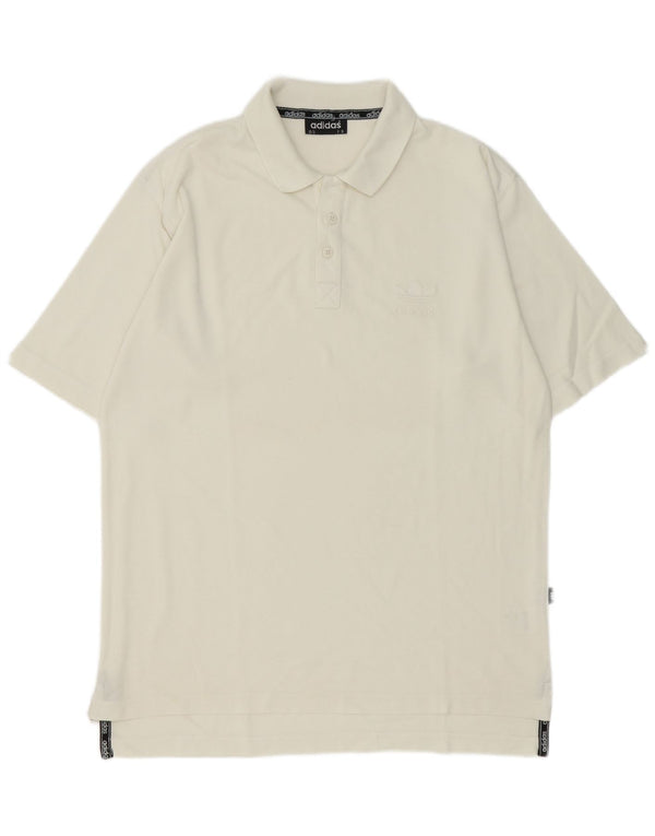 Adidas Polo Shirt til mænd UK 38/40 Medium White Bomuld