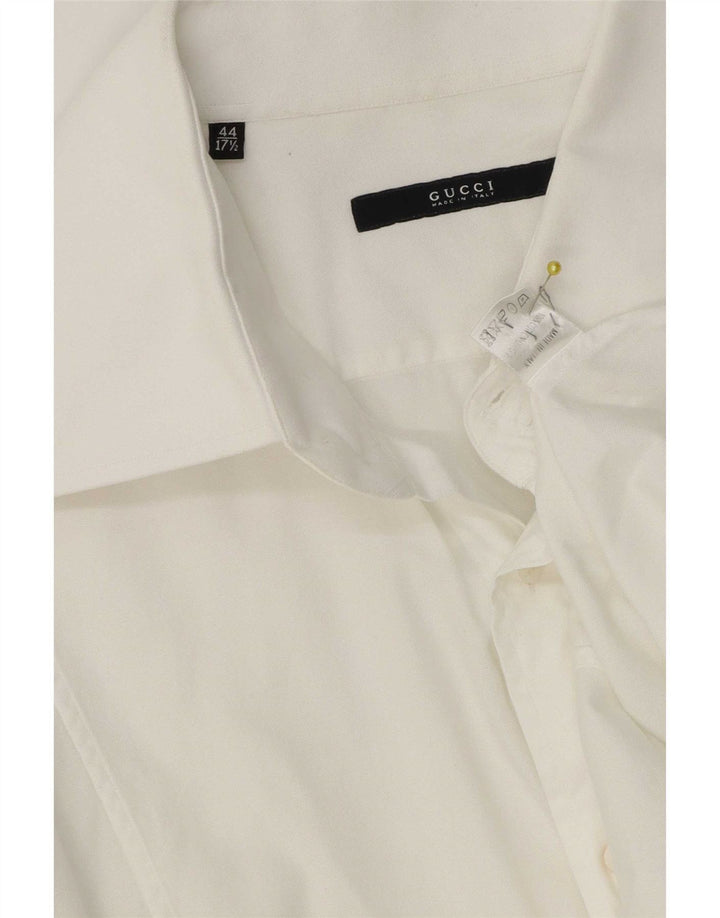 Gucci Herreskjorte str. 44 17 1/2 XL Hvid Bomuld