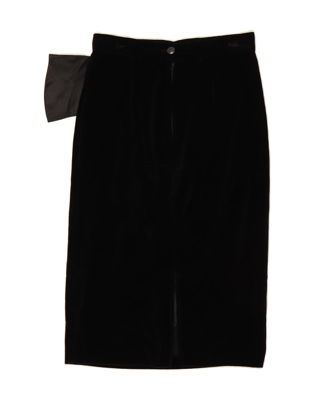 VINTAGE Womens Velvet Midi Skirt W28 Medium Black Vintage Vintage and Second-Hand Vintage from Messina Hembry 