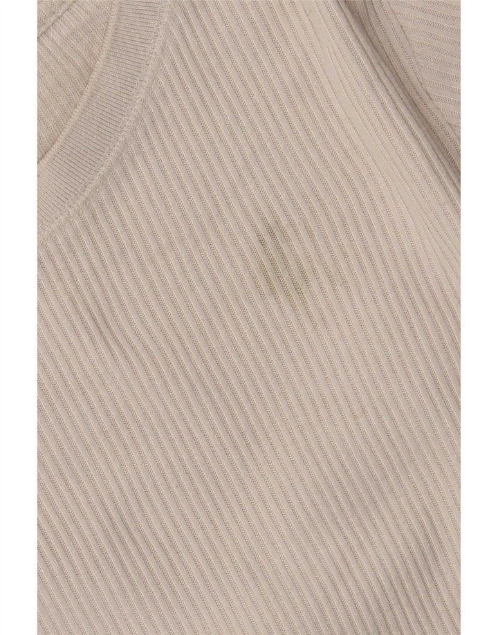 Zara Dame Top Langærmet UK 14 Medium Beige Polyester