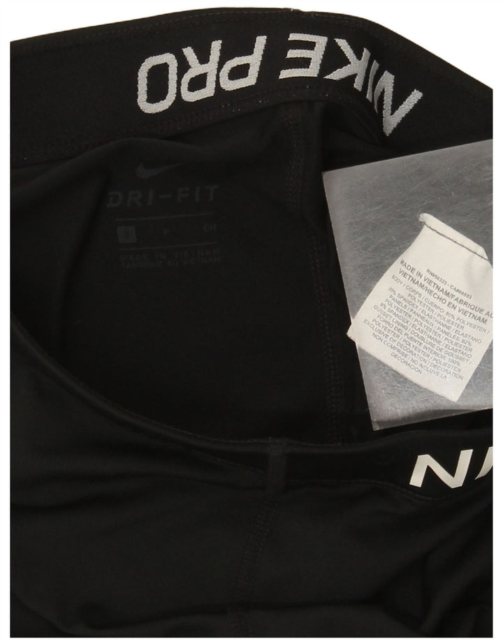 Nike Dame Dri Fit Grafiske Capri Leggings UK 8 Small Black Polyester