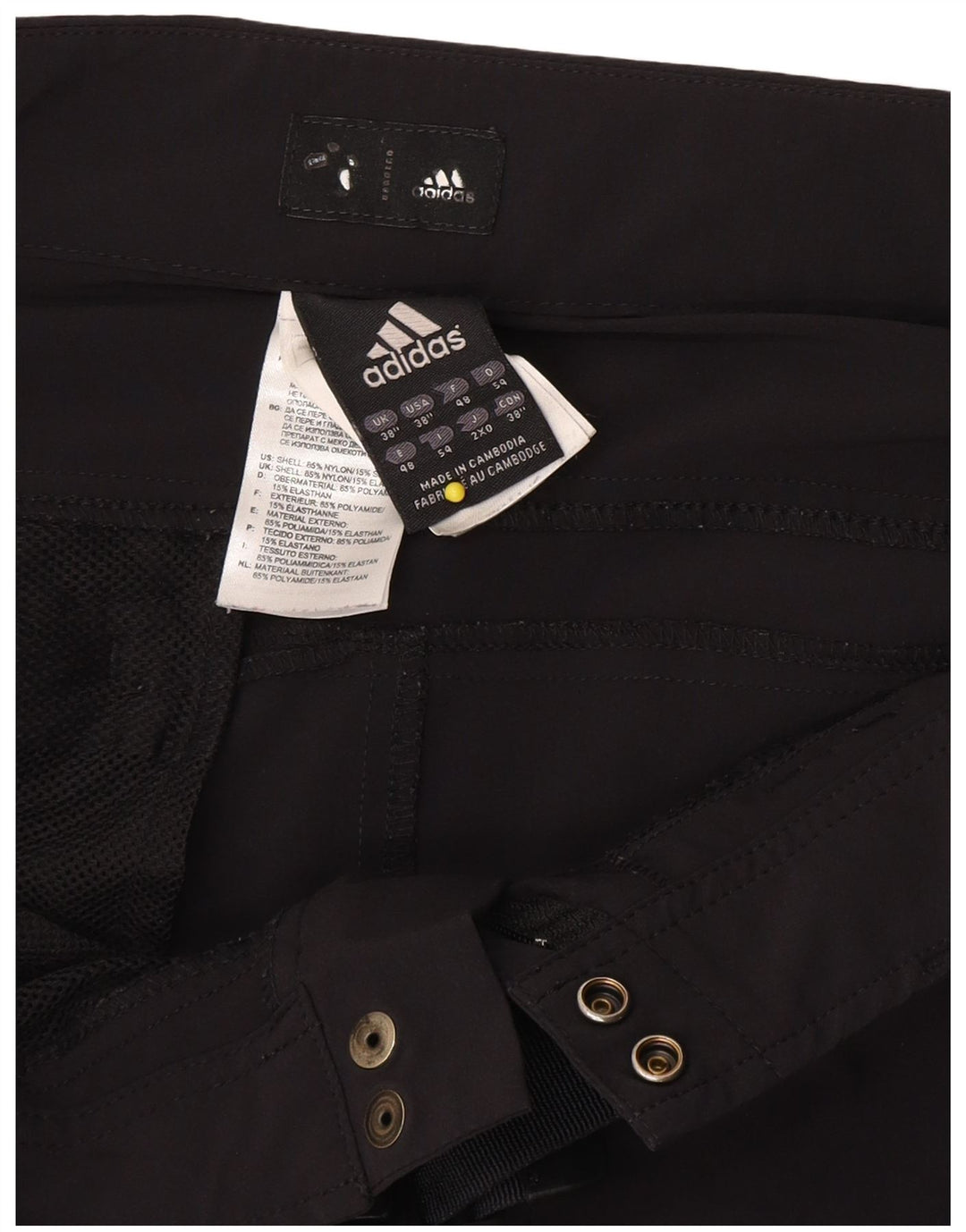 Adidas Herre Cargo Shorts W38 XL Sort Nylon