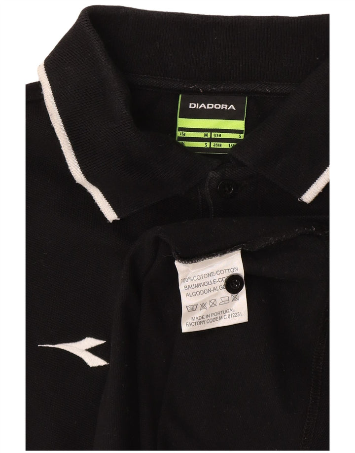 DIADORA Herre Italia Grafisk Polo Shirt Medium Sort Bomuld