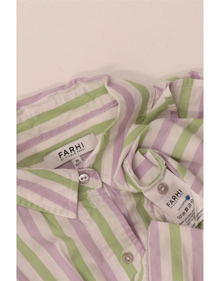 Nicole Farhi Dameskjorte UK 14 Medium Flerfarvet Stribet Bomuld