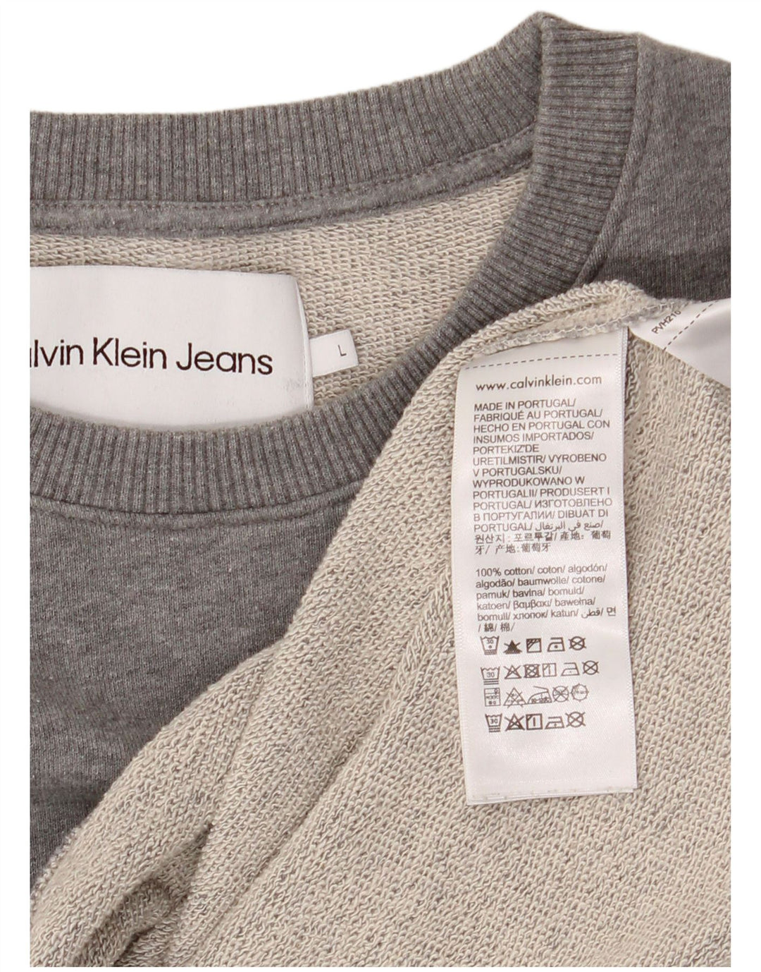 CALVIN KLEIN JEANS Grafisk sweatshirt til mænd, stor grå bomuld