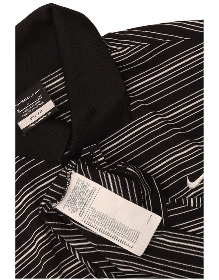 Nike Dri Fit poloshirt til mænd, lille sort stribet polyester