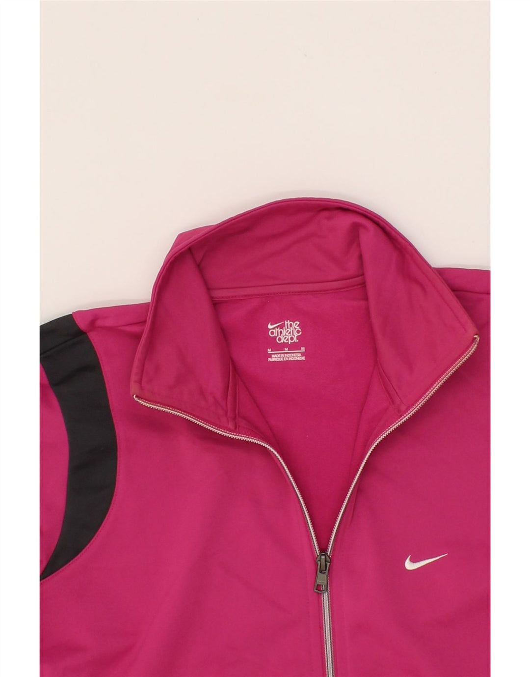 NIKE Womens Tracksuit Top Jacket UK 14 Medium Pink Colourblock Polyester Vintage Nike and Second-Hand Nike from Messina Hembry 
