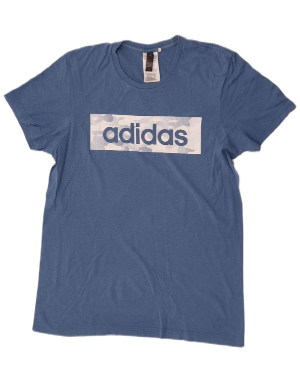 Adidas Grafisk T-shirt top til mænd, lille blå bomuld