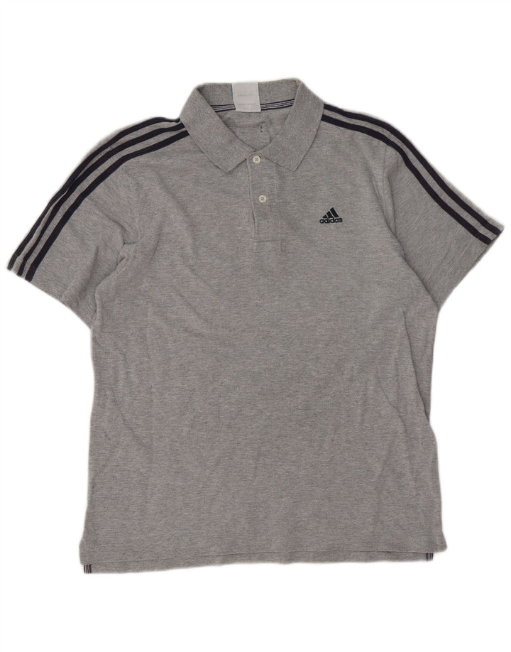 ADIDAS Poloshirt til mænd mellemgrå bomuld