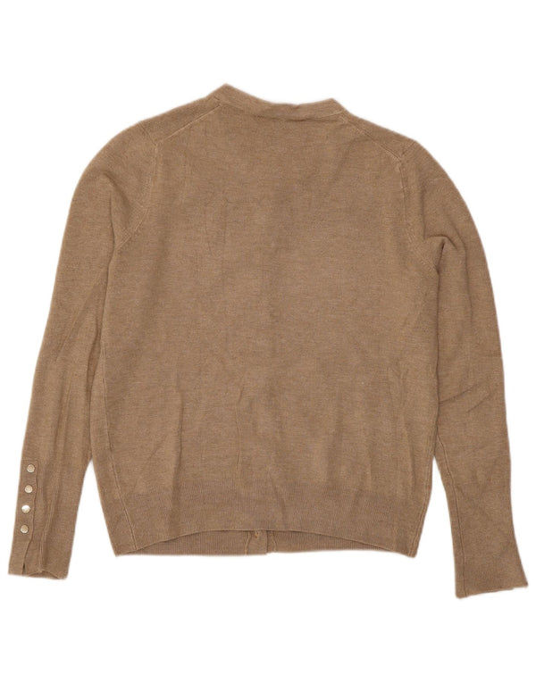 Zara Dame Cardigan Sweater UK 10 Small Beige
