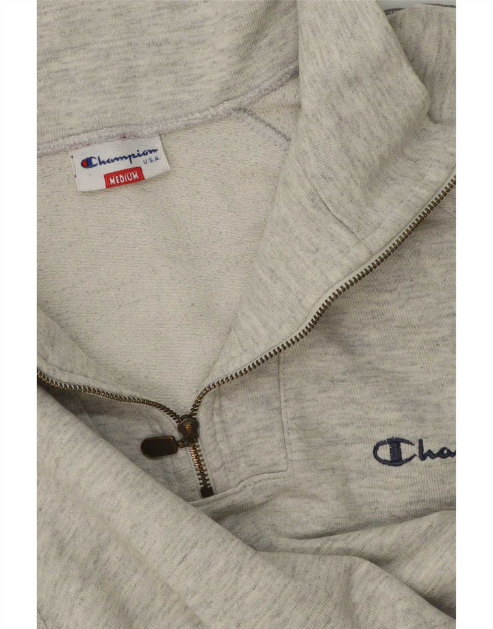 Champion Herre grafisk lynlås-sweatshirt Jumper Medium Grey Colourblock