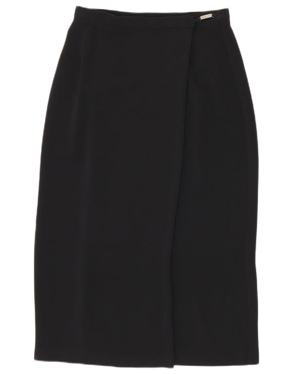 Marks & Spencer Wrap-nederdel til kvinder UK 12 Medium W28 Sort polyester