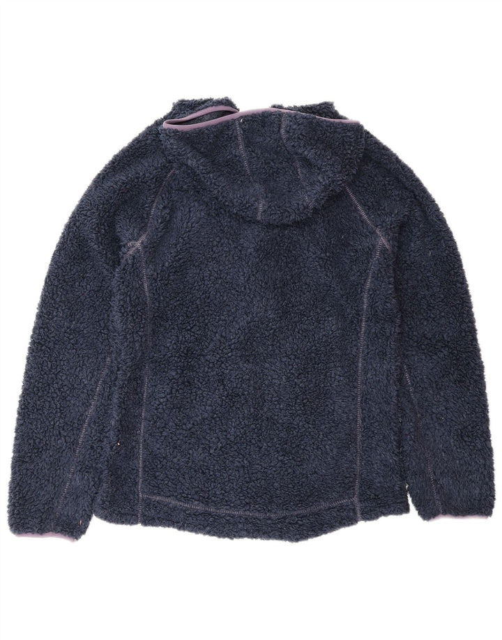 Weird Fish Dame Hættejakke i fleece UK 12 Medium Navy Blue Polyester