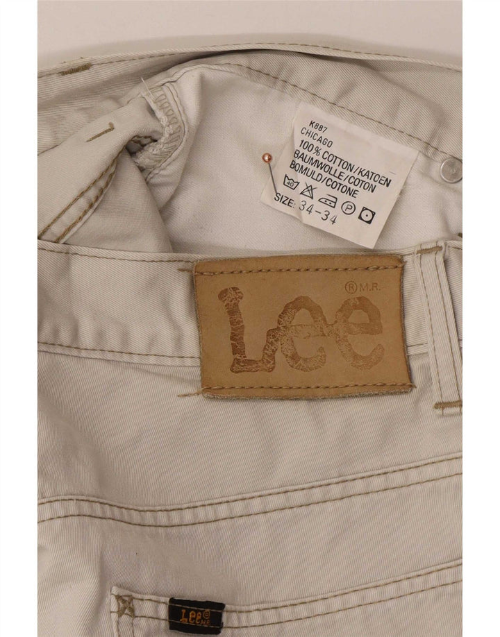 Lee Herre Chicago Straight Jeans W34 L30 Hvid Bomuld