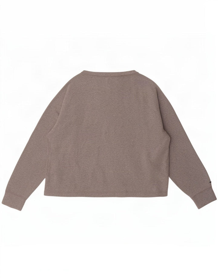 Champion Womens Crop Sweatshirt Jumper UK 16 Large Grå Bomuld