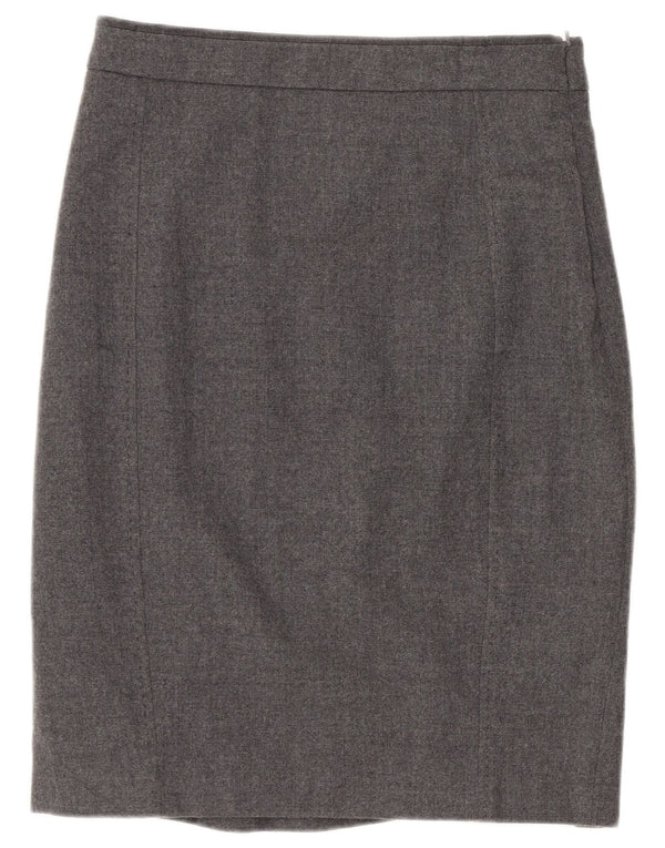 Ted Baker Womens Pencil Skirt Størrelse 1 XS W26 Grå Virgin Wool