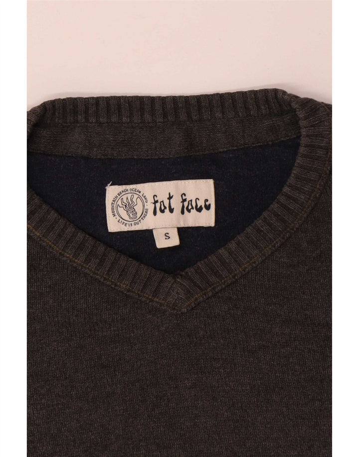Fedt ansigt Herre rund hals sweater lille grå bomuld