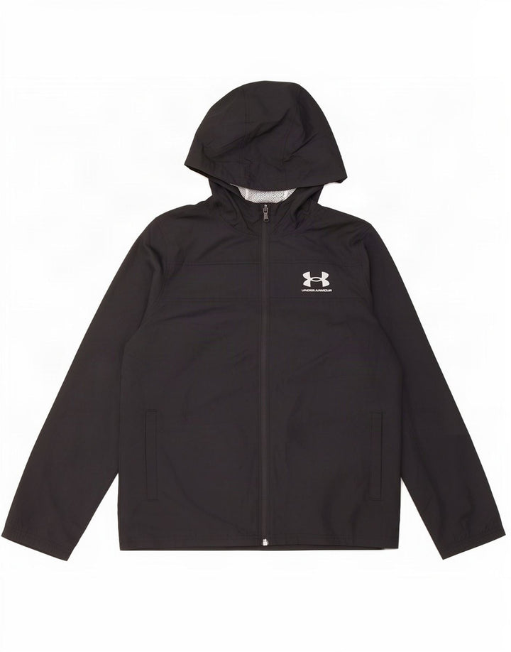 Under Armour Boys Hætte regnjakke 11-12 år Stor sort polyester