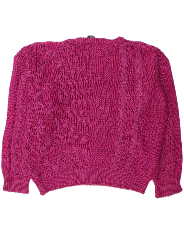 VINTAGE Womens Oversized Crew Neck Jumper Sweater EU 40 Medium Burgundy Vintage Vintage and Second-Hand Vintage from Messina Hembry 
