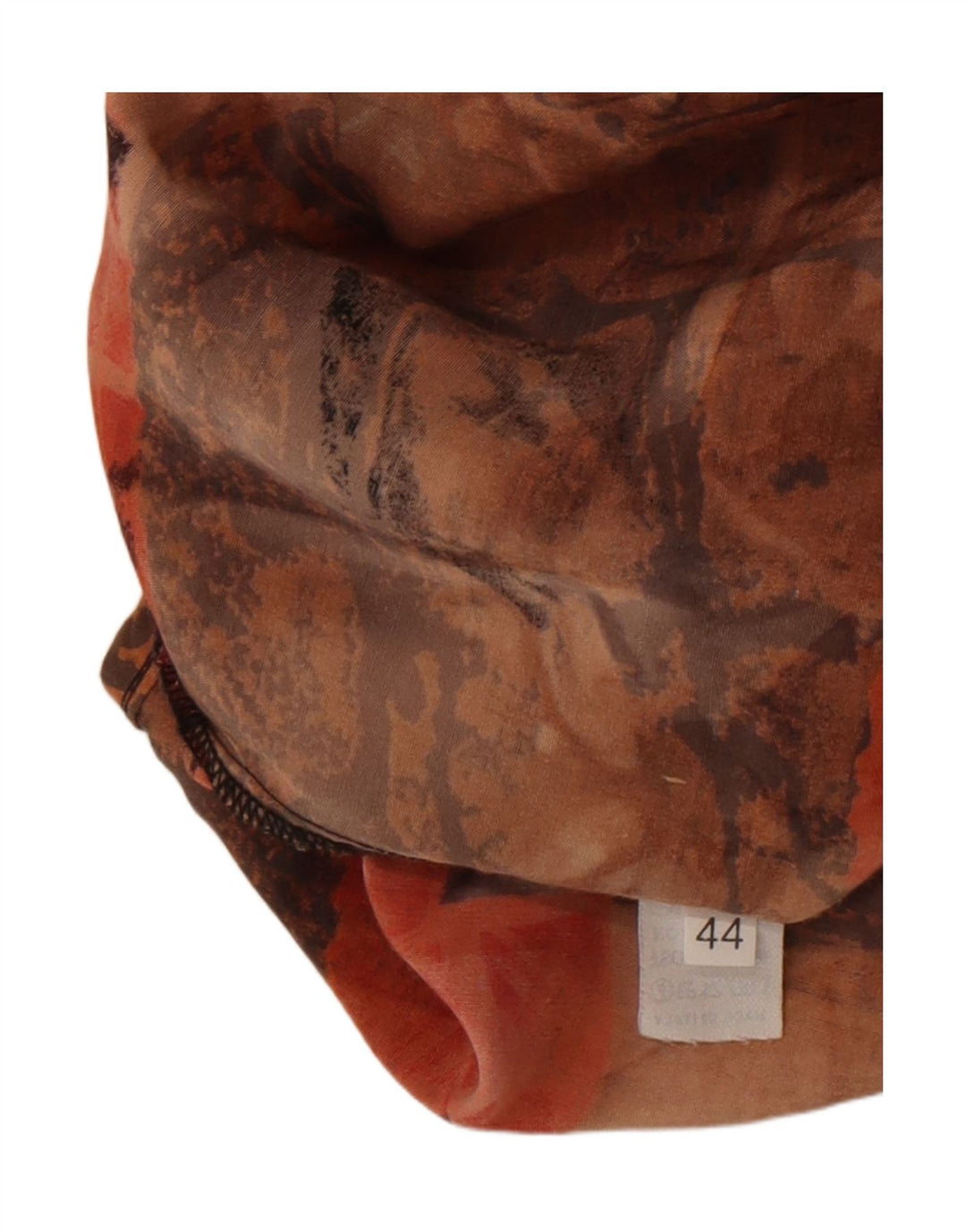 Vintage kvinders abstrakt mønster skjorte EU 44 XL brun Rayon