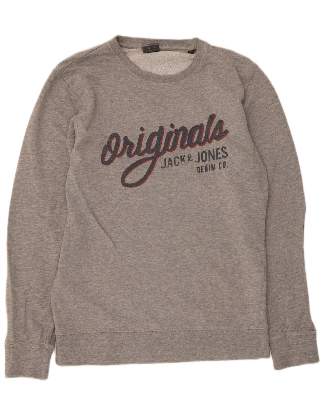 Jack & Jones grafisk sweatshirt til mænd, lille grå bomuld